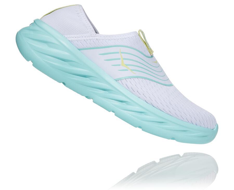 Hoka One One Womens Sandals - ORA Recovery - White/Blue - KAGV30891